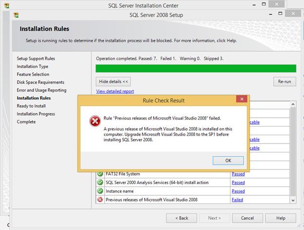 Solve Error: Previous Releases of Microsoft Visual Studio 2008 Failed